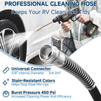 25FT 5/8" Diameter RV Sewer Hose – Black, No-Kink Design with Storage Bag | RV Supplies