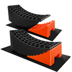 Camper Leveler Premium Kit – 6" Curved RV Leveling System with Wheel Chocks, Rubber Mats & Carry Bag