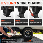 Camper Leveler Premium Kit – 6" Curved RV Leveling System with Wheel Chocks, Rubber Mats & Carry Bag