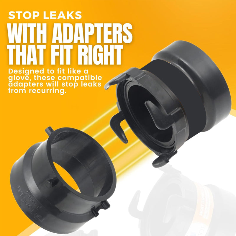Combo Pack RV Sewer Hose Adapter – PVC Connection & Termination, 3" Hub x Bayonet Hooks | RV Accessories