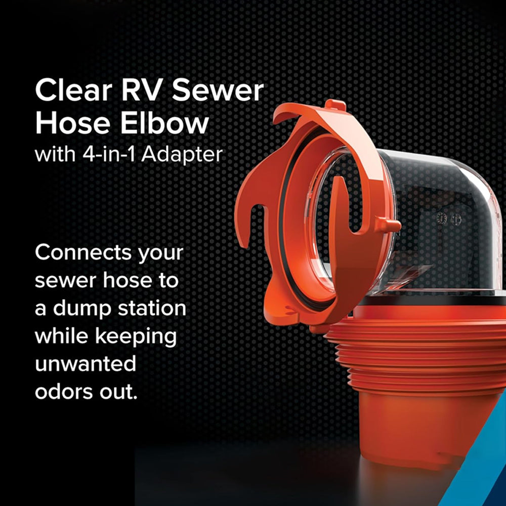 RV Sewer Hose Adapter – Elbow with 360° Rotation & Built-in Gasket | RV Accessories