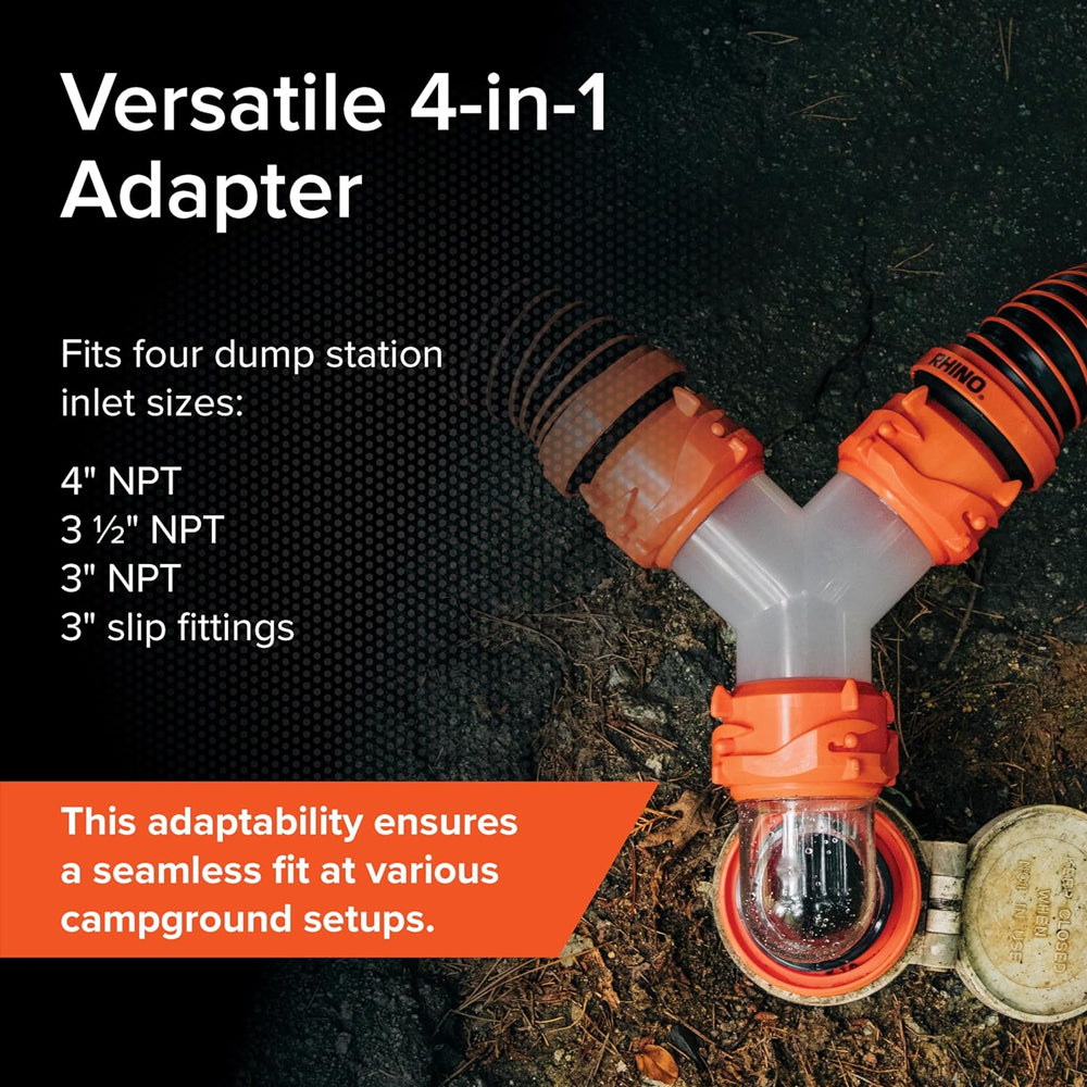 RV Sewer Hose Adapter – Elbow with 360° Rotation & Built-in Gasket | RV Accessories
