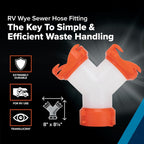 RV Sewer Hose Adapter – Wye (Y-Shaped) with 360° Swivel Ends & Built-in Gaskets | RV Accessories