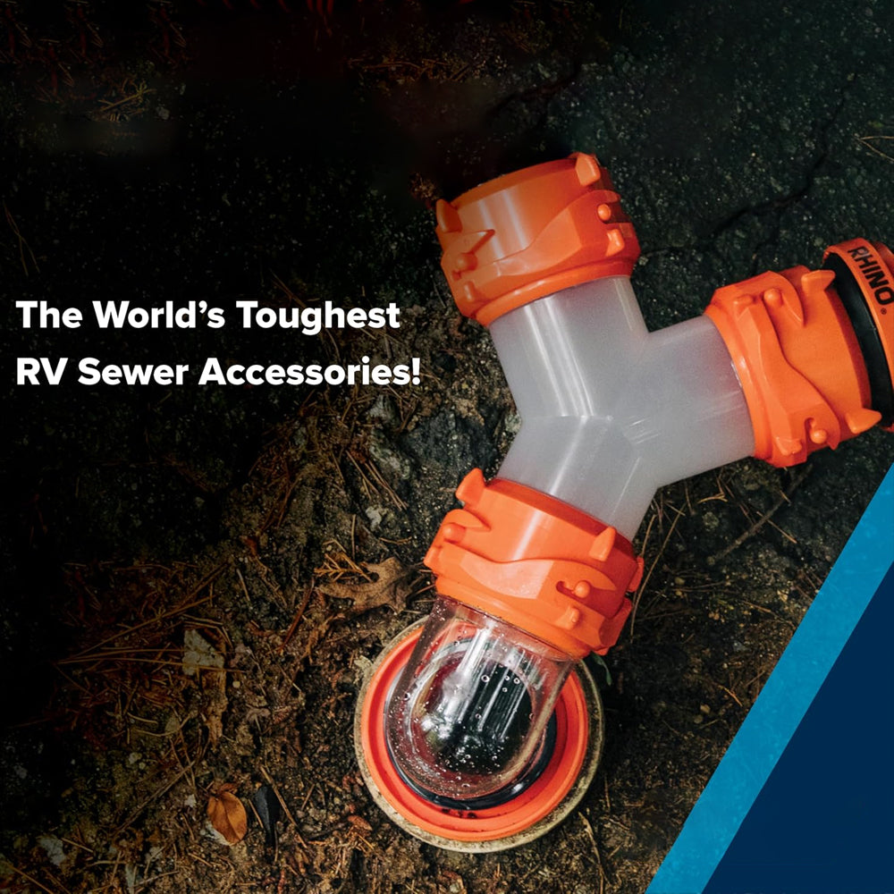 RV Sewer Hose Adapter – Wye (Y-Shaped) with 360° Swivel Ends & Built-in Gaskets | RV Accessories