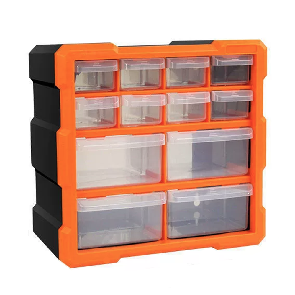 12-Compartment Small Parts Organizer – Removable Bin Drawers for Screws, Bolts, Legos & Crafts | Tool Storage Solutions