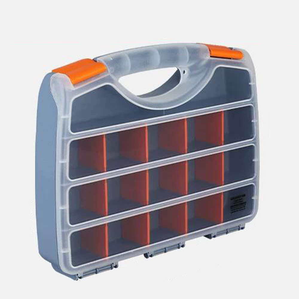 16-Compartment Tool Storage Box – Adjustable Dividers with Transparent Lid & Handle for Screws, Nuts, Bolts | Tool Storage Solutions