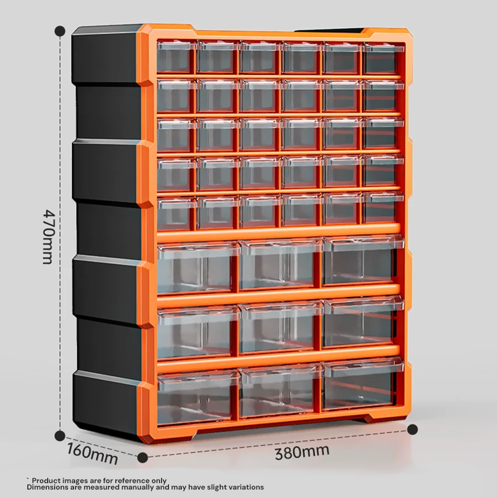 39-Drawer Screw Tool Storage – Stackable Plastic Storage Drawers for Electronics, Hardware, Nuts & Bolts | Tool Storage Solutions