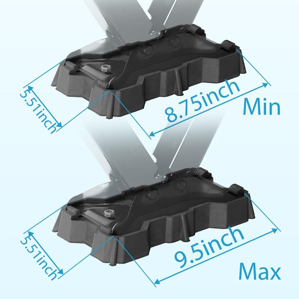 2 Pack RV Stabilizer Jack Pads, Heavy Duty Rubber Scissor Jack Foot Plate Pads, RV Leveling Blocks for Trailer & 5th Wheels, Fits Foot Base 8.75"-9.5" x 5.5"