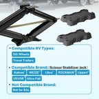 2 Pack RV Stabilizer Jack Pads, Heavy Duty Rubber Scissor Jack Foot Plate Pads, RV Leveling Blocks for Trailer & 5th Wheels, Fits Foot Base 8.75"-9.5" x 5.5"