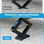 2 Pack RV Stabilizer Jack Pads, Heavy Duty Rubber Scissor Jack Foot Plate Pads, RV Leveling Blocks for Trailer & 5th Wheels, Fits Foot Base 8.75"-9.5" x 5.5"