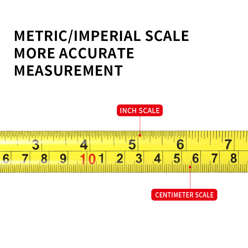 16ft / 5m Measuring Tools – Retractable Stainless Steel Tape, Waterproof & Rustproof with Transparent Hollow Design