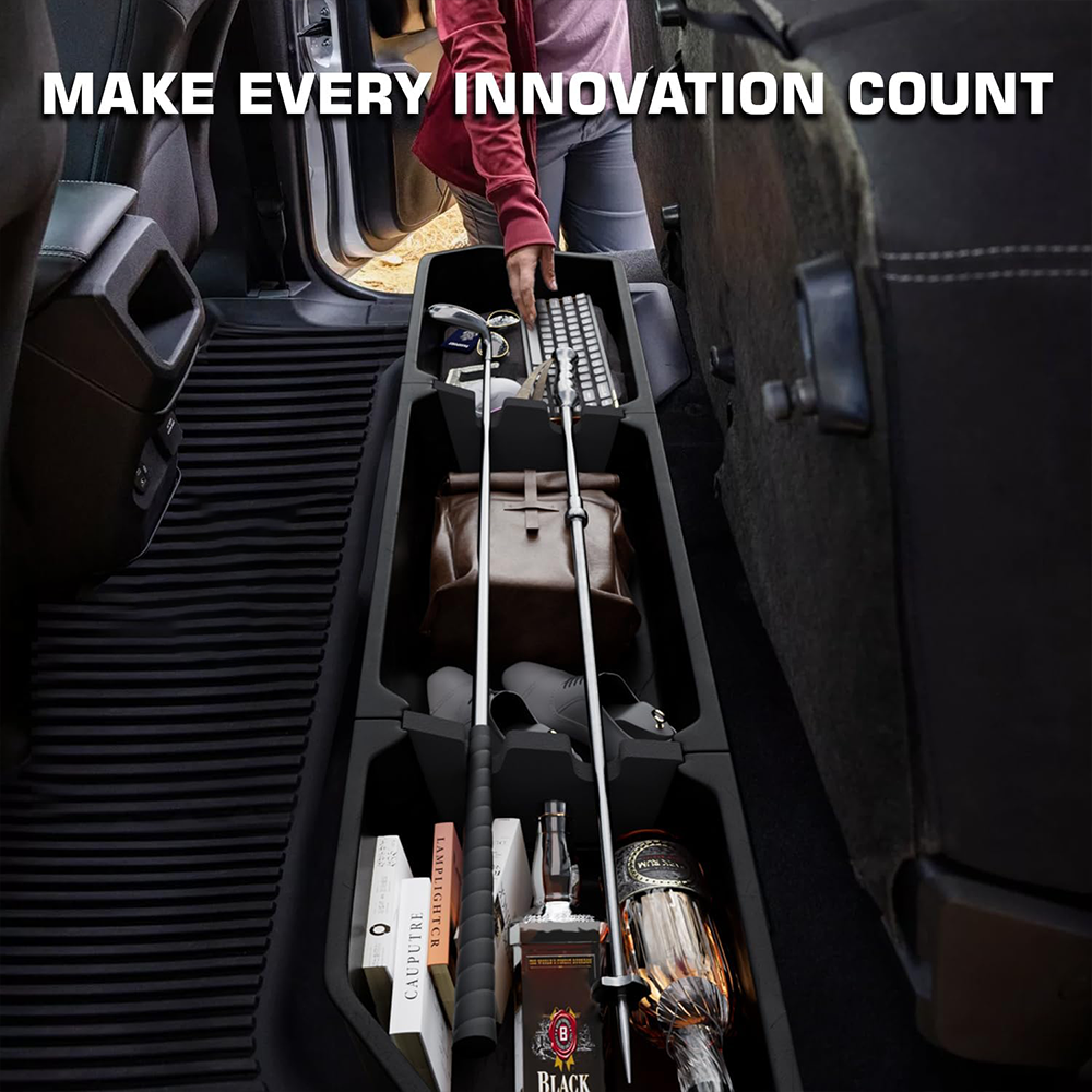 Rear Truck Underseat Storage Box – Heavy Duty 68L Anti-Slip Organizer for Ford F-150 / F-250 / F-350 SuperCrew (2015–2025)