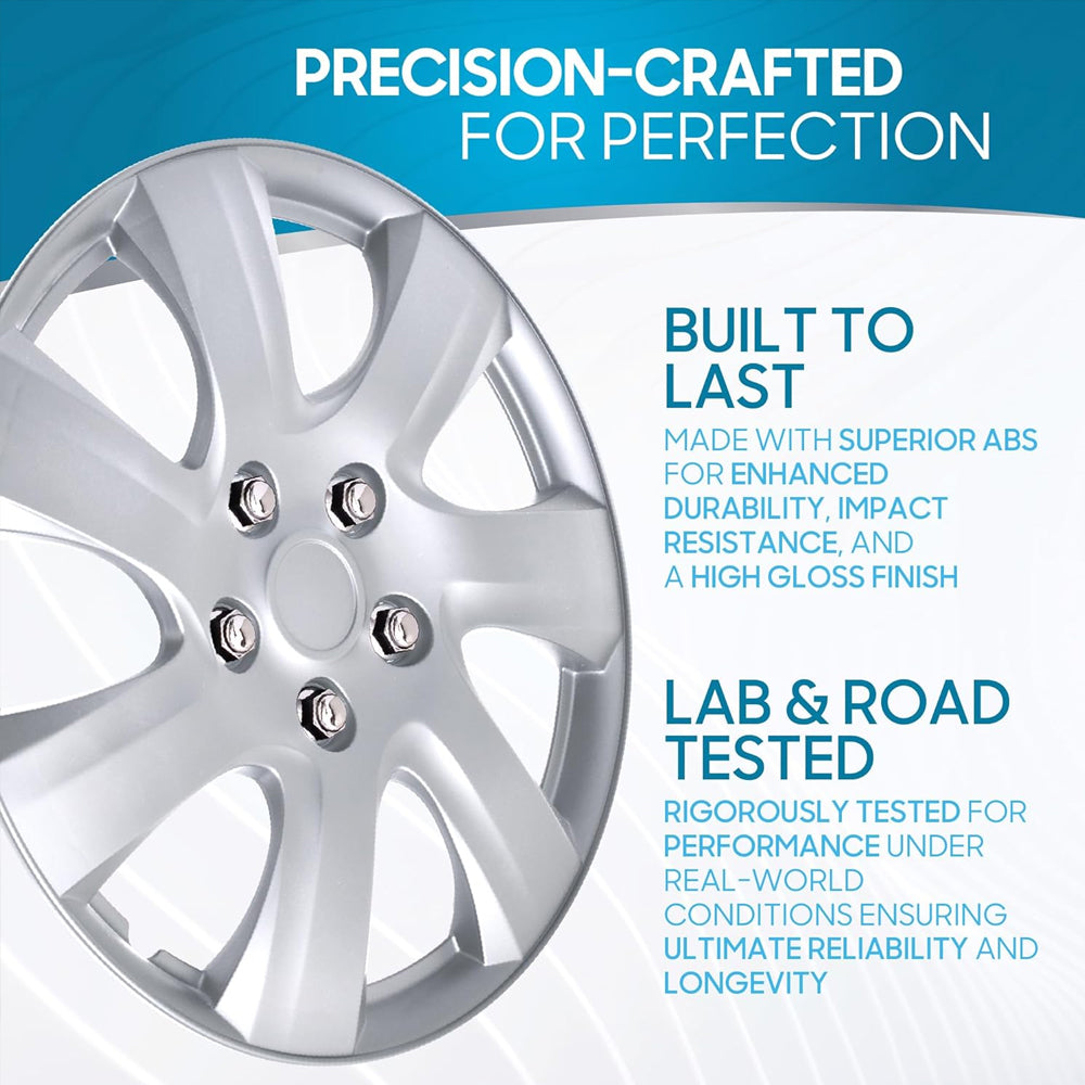 4-Pack 16-Inch Car Wheel Covers for Toyota Camry – Snap-On, Impact-Resistant, OEM Compatible, Durable