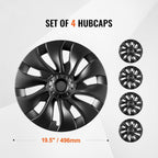 18-Inch Wheel Covers for Tesla Model 3 – Matte Black ABS Snap-On Hubcaps (2017–2023)