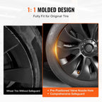 18-Inch Wheel Covers for Tesla Model 3 – Matte Black ABS Snap-On Hubcaps (2017–2023)
