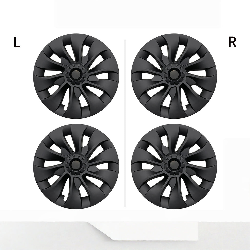 18-Inch Wheel Covers for Tesla Model 3 – Matte Black ABS Snap-On Hubcaps (2017–2023)