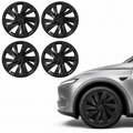 19-Inch Wheel Covers for Tesla Model Y (2025) – Matte Black ABS Snap-On Hubcaps