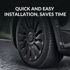 19-Inch Car Wheel Covers for Tesla Model Y – Matte Black ABS with Rim Protectors (2021–2024)
