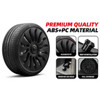 19-Inch Car Wheel Covers for Tesla Model Y – Matte Black ABS with Rim Protectors (2021–2024)