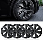19 Inch Hubcaps for Tesla Model Y 2022-2025 | Matte Black Full Wheel Covers (Set of 4)