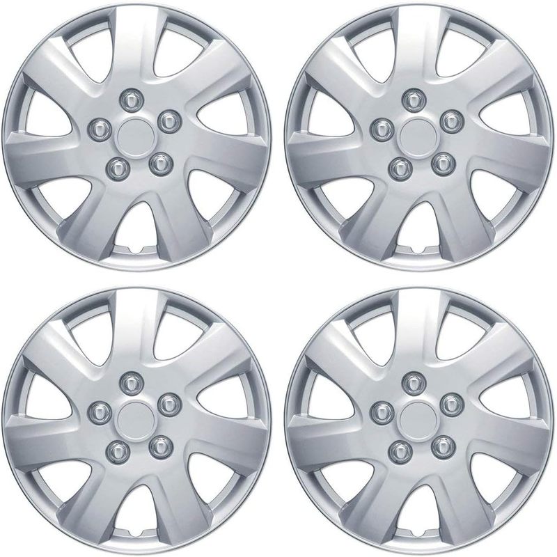 4-Pack 16-Inch Car Wheel Covers for Toyota Camry – Snap-On, Impact-Resistant, OEM Compatible, Durable