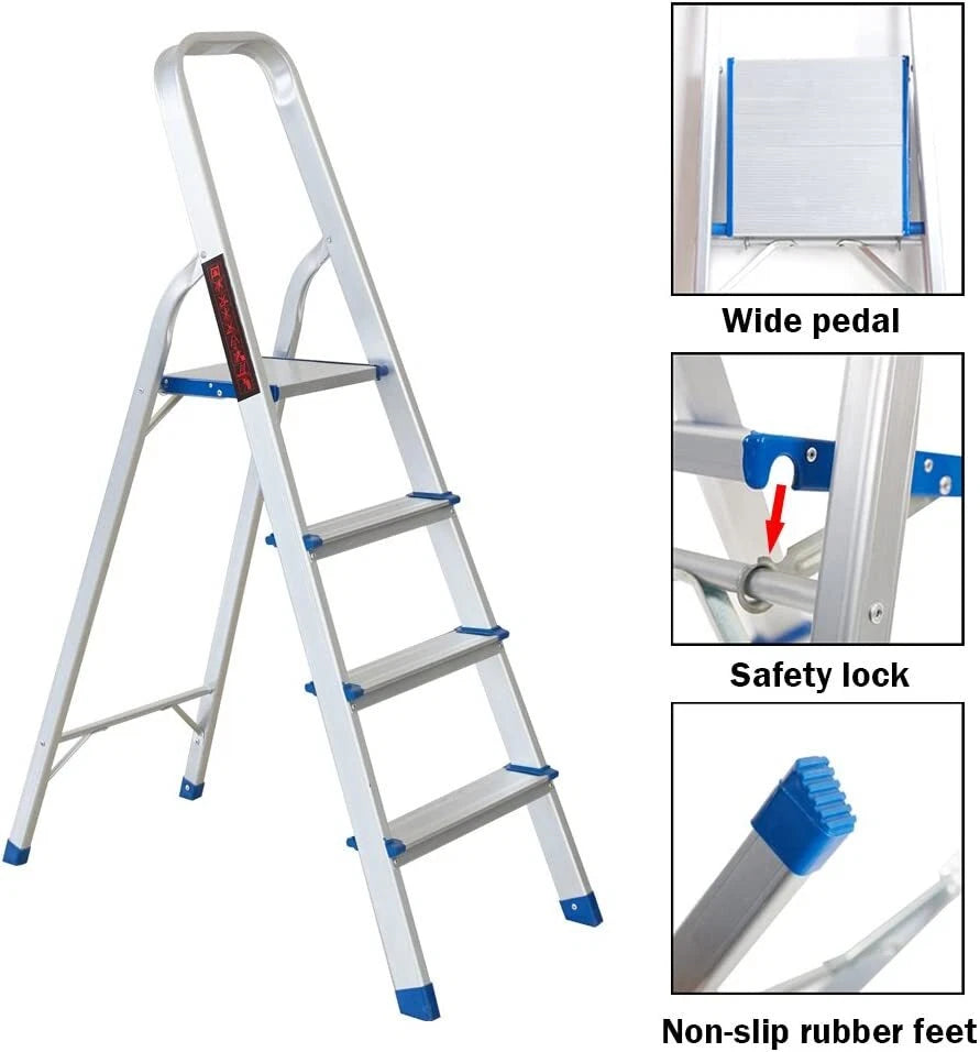 3 Step Multi-Purpose Folding Ladder Aluminium Light Weight Non Slip Platform