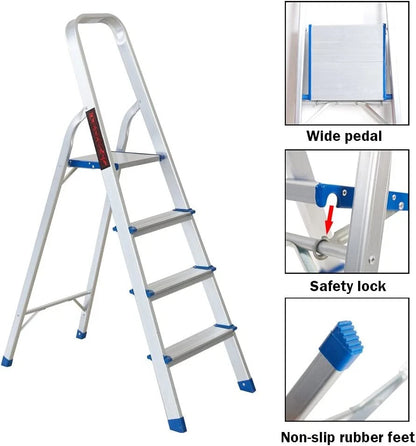 3 Step Multi-Purpose Folding Ladder Aluminium Light Weight Non Slip Platform