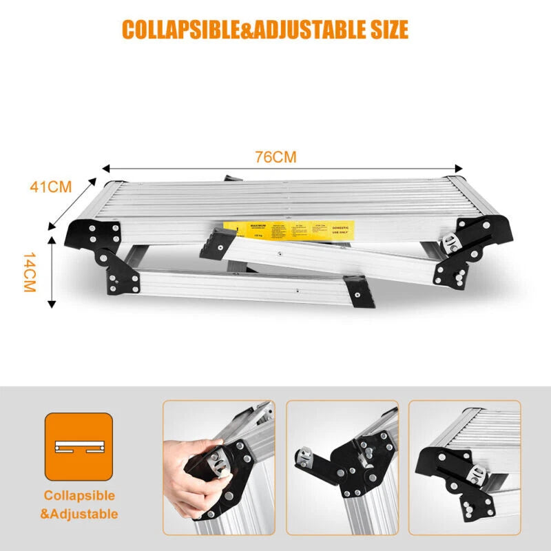 Aluminum Platform Step Up Stool NonSlip Folding Work Bench Drywall Stool Ladder