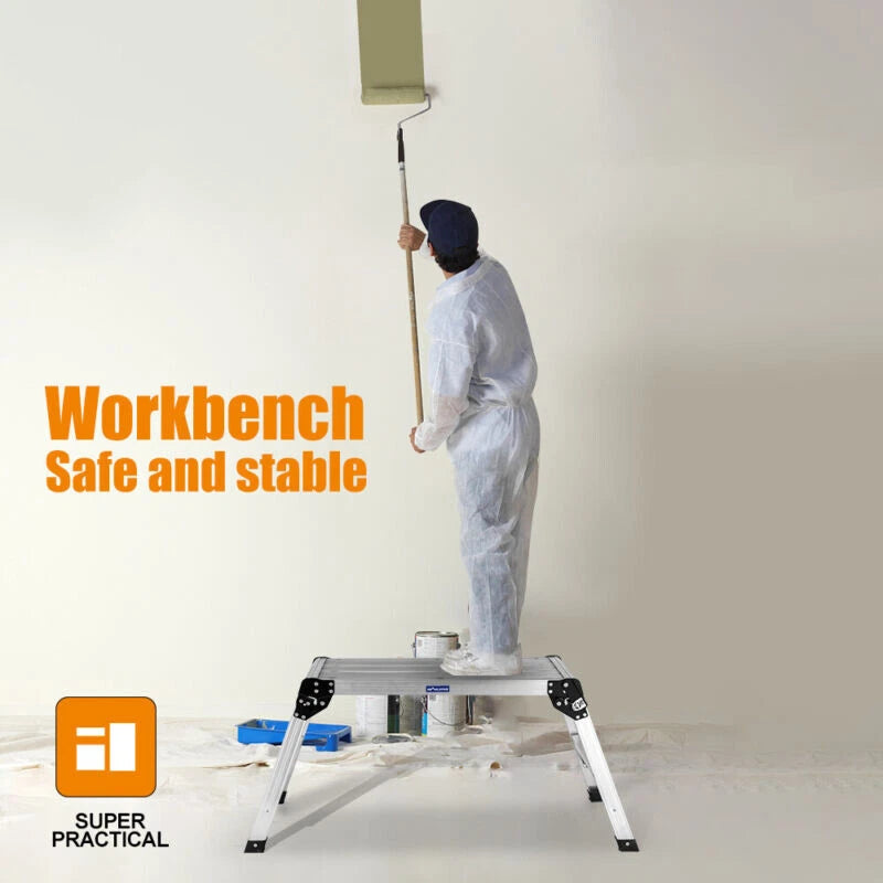 Aluminum Platform Step Up Stool NonSlip Folding Work Bench Drywall Stool Ladder