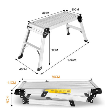 Aluminum Platform Step Up Stool NonSlip Folding Work Bench Drywall Stool Ladder